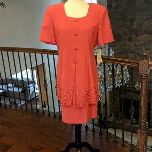 Suit dress coral Positive attitude size 14